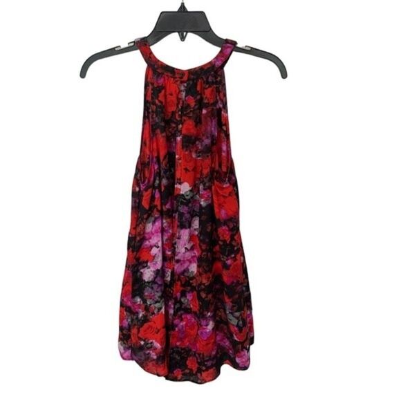 BB Dakota | Anitra Red Floral Print Halter Top M - Picture 8 of 8